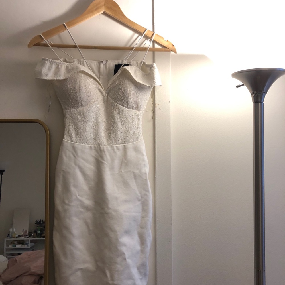 Off the shoulder white dress